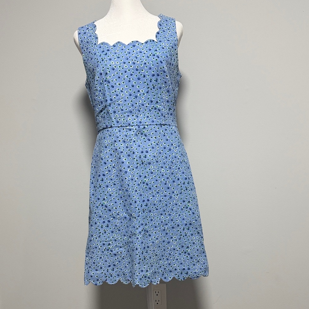 J. Crew Light Blue Eyelet Mini Cotton Dress